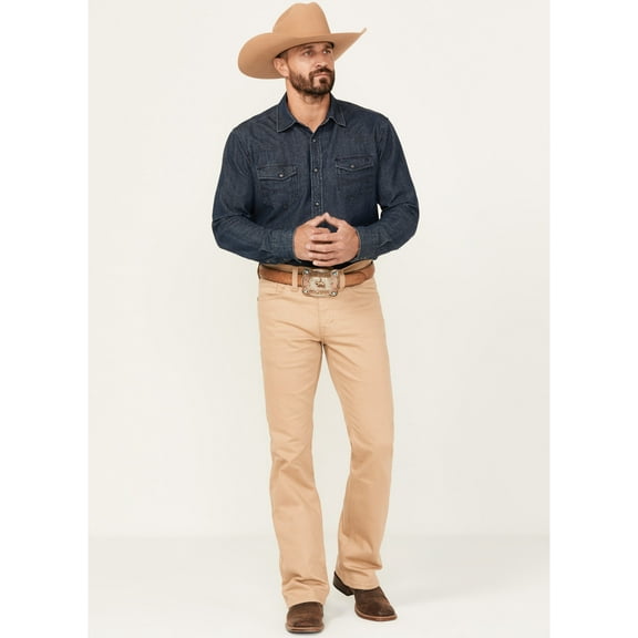 Cody James Men's Dalton Wash Wyatt Slim Bootcut Stretch Denim Jeans - CJHO24J3-TAN 38W x 30L  US