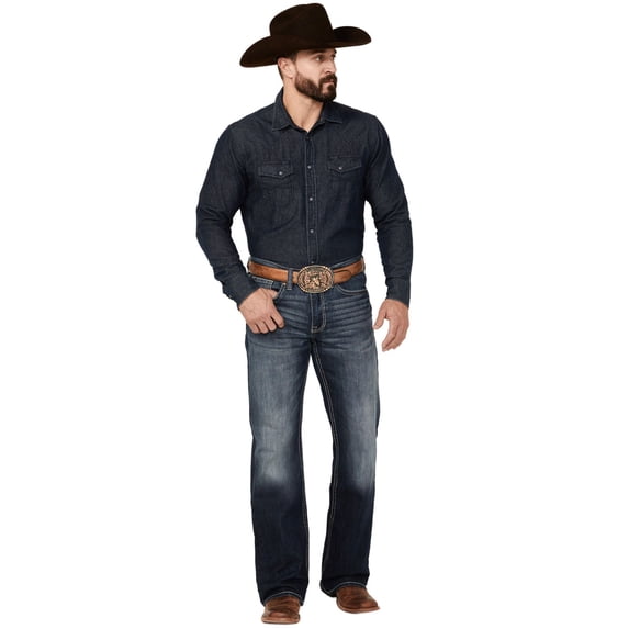 Cody James Men's Moonlight Wash Duke Relaxed Bootcut Stretch Denim Jeans - CJSP24J41-DKW 40W x 32L US