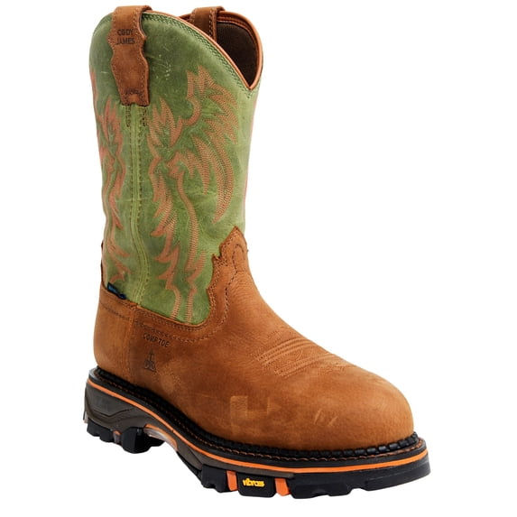Cody James Men's Decimator 11" High Hopes Vibram Waterproof Work Boot Green 9.5 D(M) US