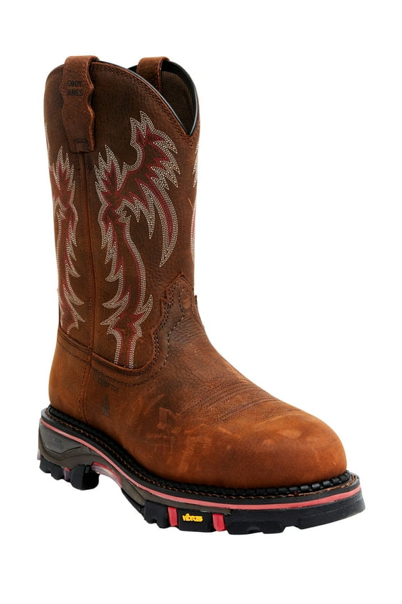 Men's 11" Decimator Dirty Dog Pull On Work Boot Composite Toe Brown 8 D(M) US