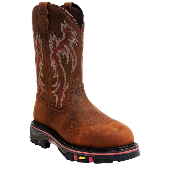 Cody James Men's 11" Decimator Dirty Dog Pull On Work Boot Composite Toe Brown 9 EE US