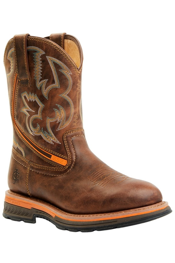 Men's 10" Disruptor Tyche Chill Zone Soft Pull-On Work Boot Toe Brown 8 EE  US