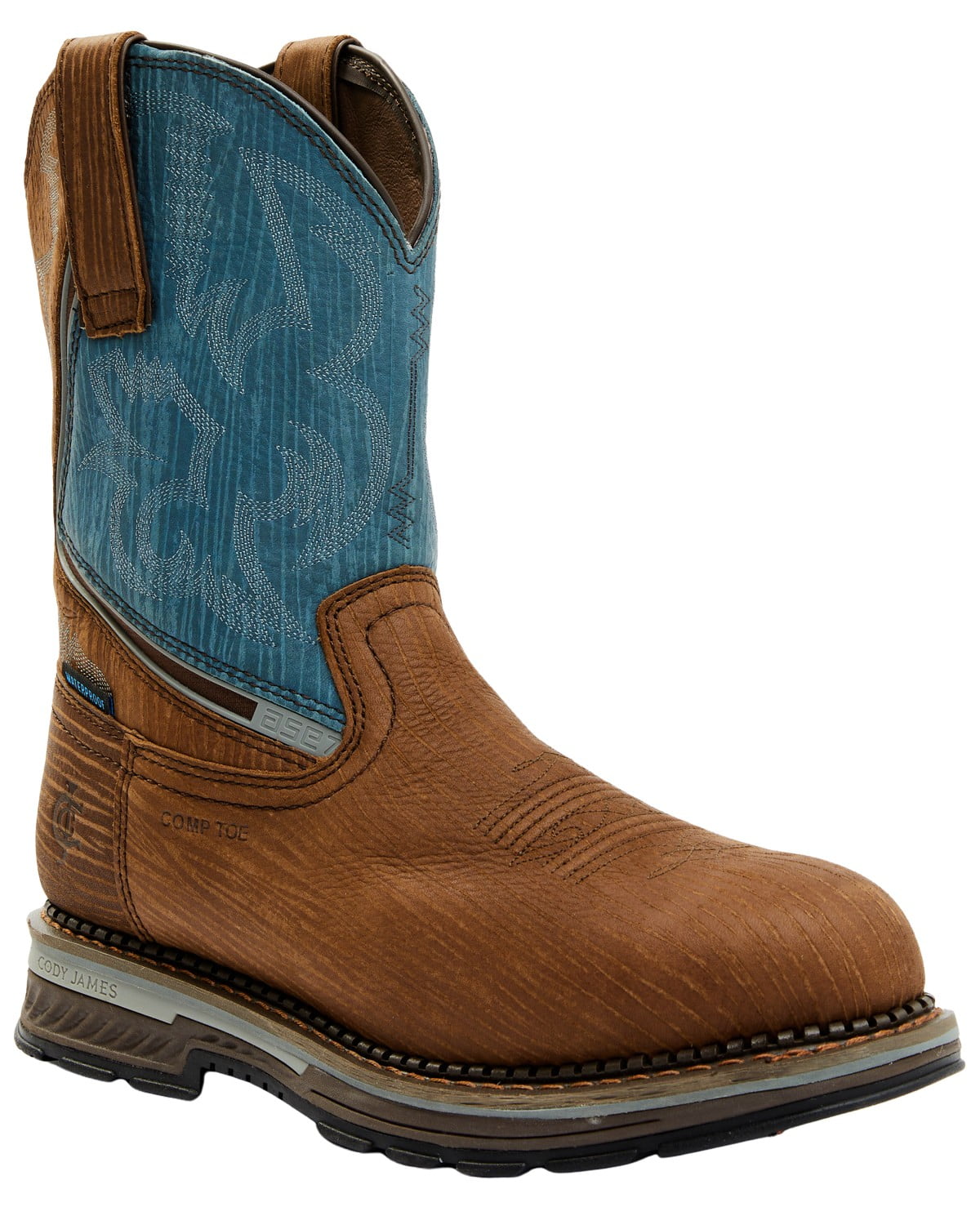 Cody James Men's Mustang Pull-On Waterproof Work Boot Composite