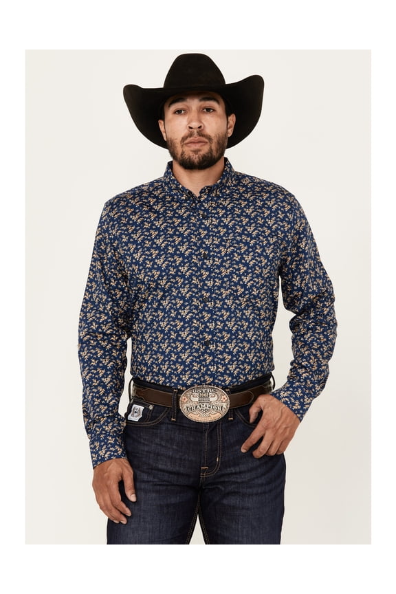 Men's Men'S El Camino Hills Floral Print Long Sleeve Button-Down Navy XX-