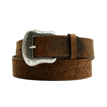 Cody James Men's Floral Embossed Leather Belt - CJAHO22BT8 38