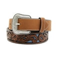 thumbnail image 1 of Cody James Men's Floral Tooled Contrast Belt Brown 42, 1 of 2