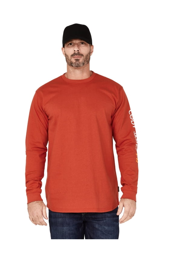 Men's Fr Logo Long Sleeve Work T-Shirt - CJFRF19K2-RED