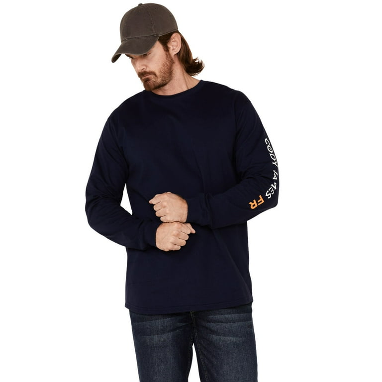Cody James Men s Fr Logo Long Sleeve Work T Shirt Indigo X Walmart