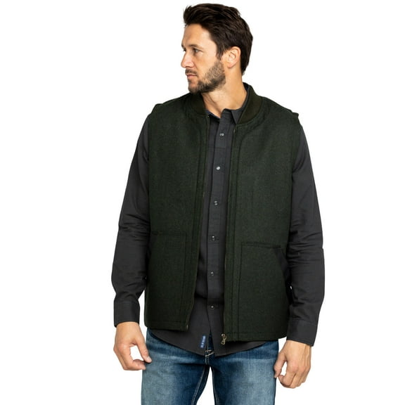 Cody James Men's Grover Wool Blend Leather Pocket Vest - CMFA19V7