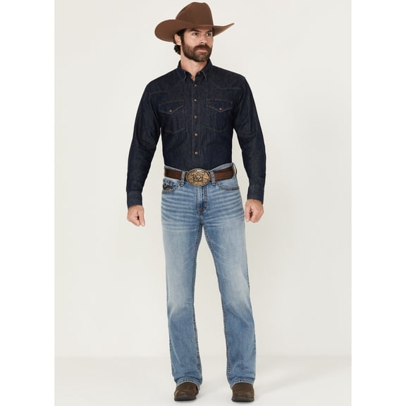Cody James Men's Men'S Highland Wash Wyatt Slim Bootcut Stretch Denim Jeans Light Wash 33W x 36L  US