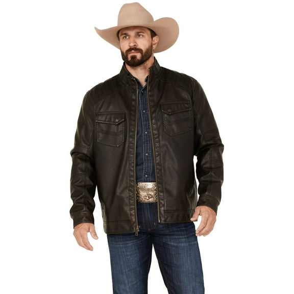 Cody James Men's Houston Distressed Moto Jacket Big And Tall - CJFA22O17-BIG-BRN XX- Tall