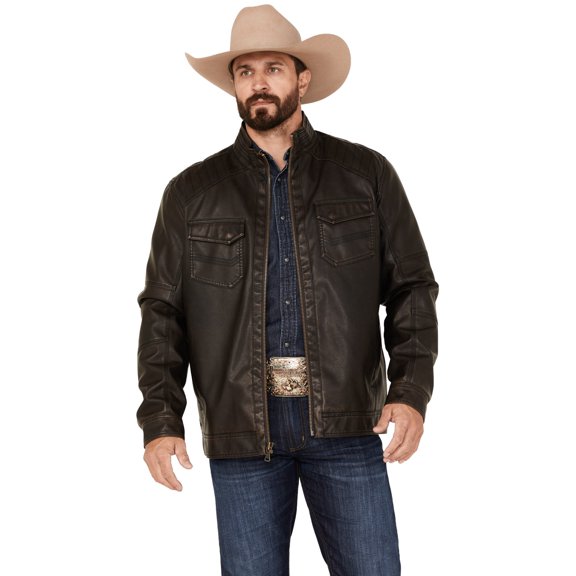 Cody James Men's Men'S Houston Distressed Moto Jacket Brown