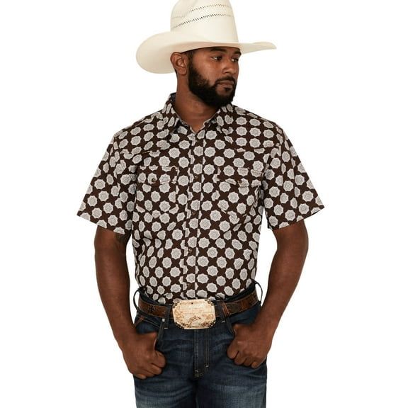 Cody James Men's Kingsland Medallion Print Short Sleeve Snap Western Shirt - CJSU22W2