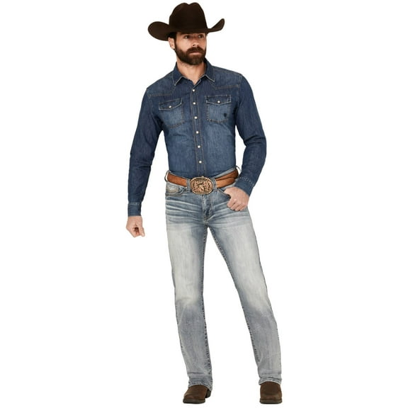 Cody James Men's Stampede Wash Jackson Slim Straight Stretch Denim Jeans Light Wash 36W x 34L  US