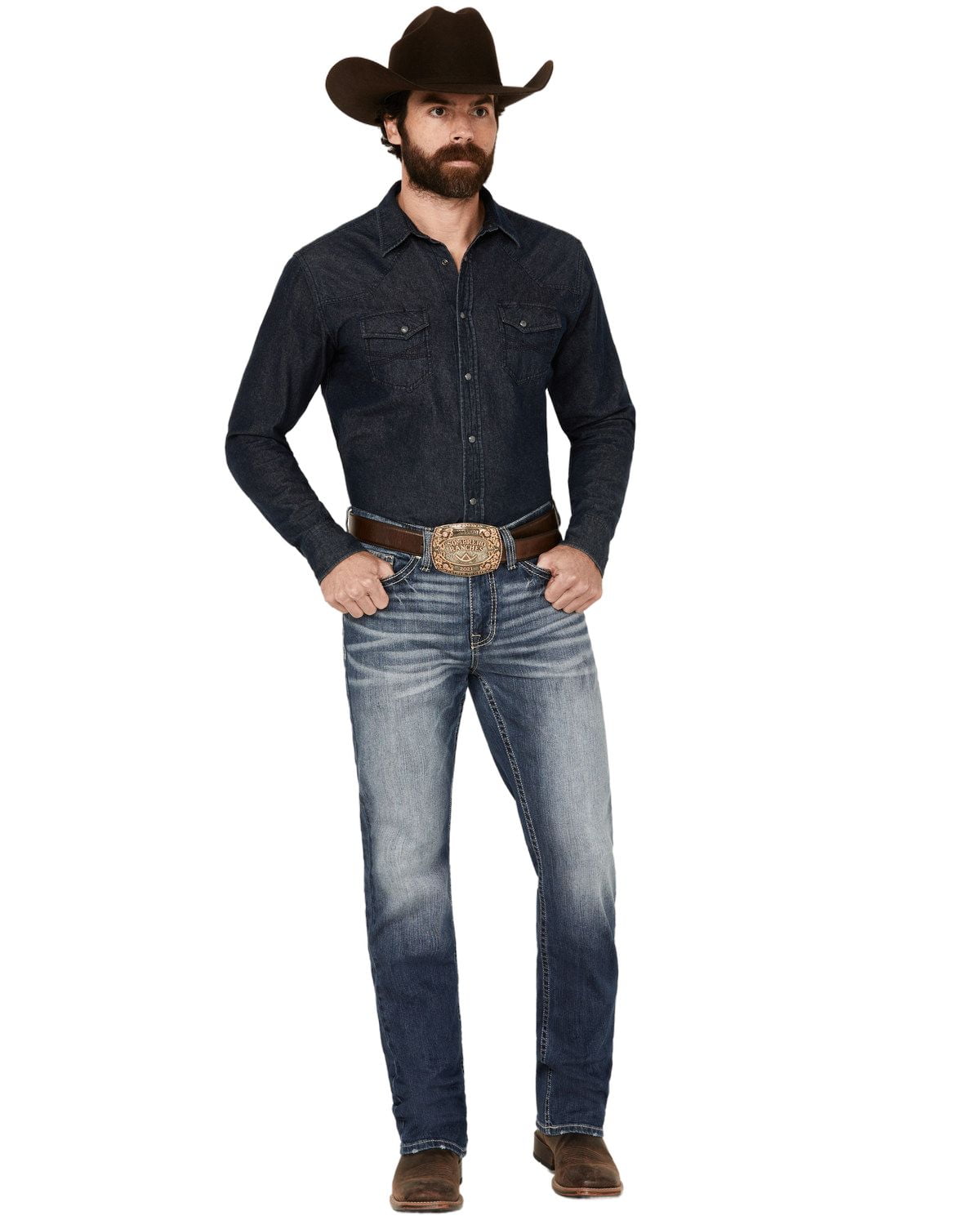 Cody James Men's Medium Wash Alamo Slim Straight Stretch