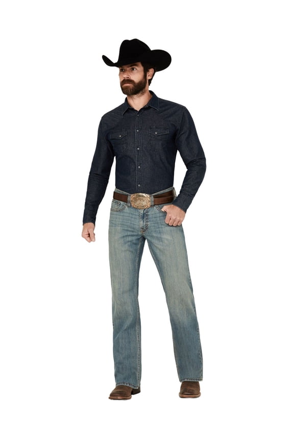 Men's Bozeman Wash Duke Relaxed Bootcut Stretch Denim Jeans Medium Wash 42W x 34L US