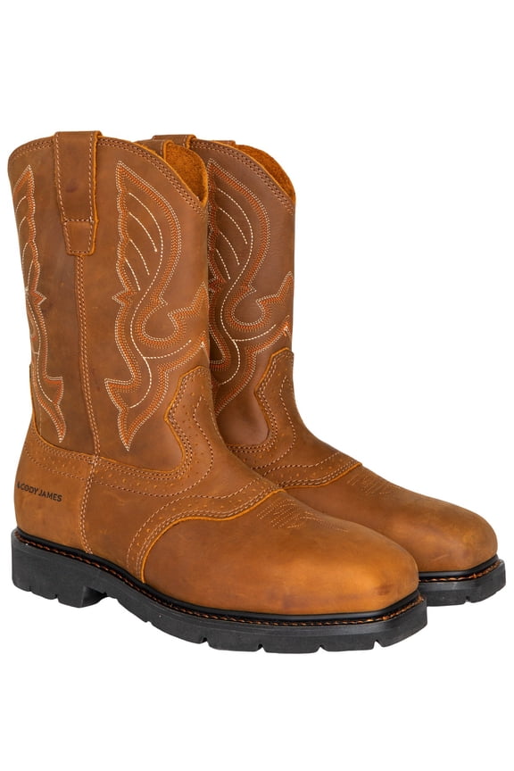 Men's Men'S 11" Mustang Western Work Boot Composite Toe Brown 13 D(M) US