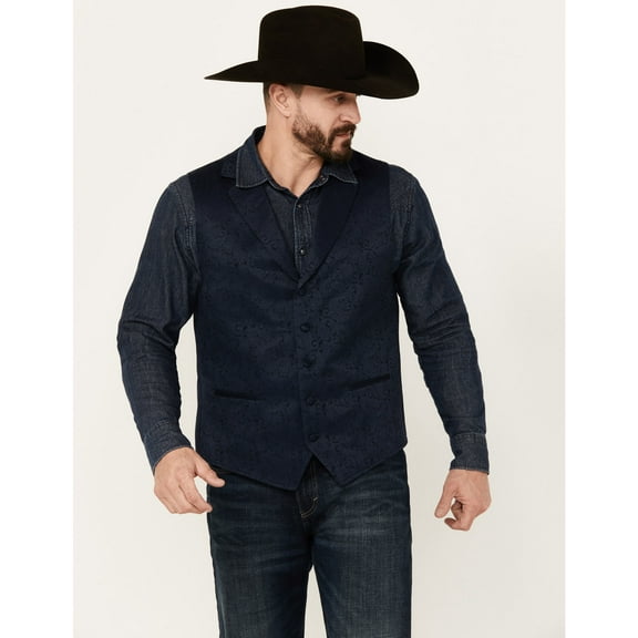 Cody James Men's Nashville Paisley Print Vest - CJPV2405-NVY X-