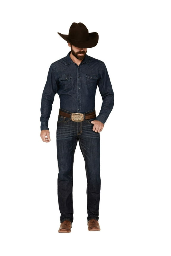 Men's Night Hawk Wash Jackson Slim Straight Stretch Denim Jeans Blue 31W x 30L US