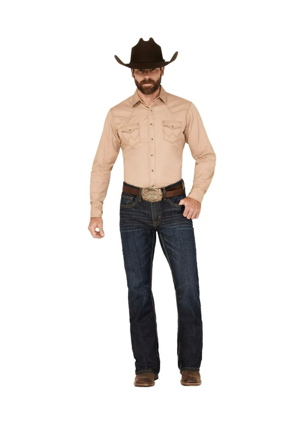 Men's Night Hawk Wash Wyatt Slim Bootcut Stretch Denim Jeans Medium Wash 40W x 32L US