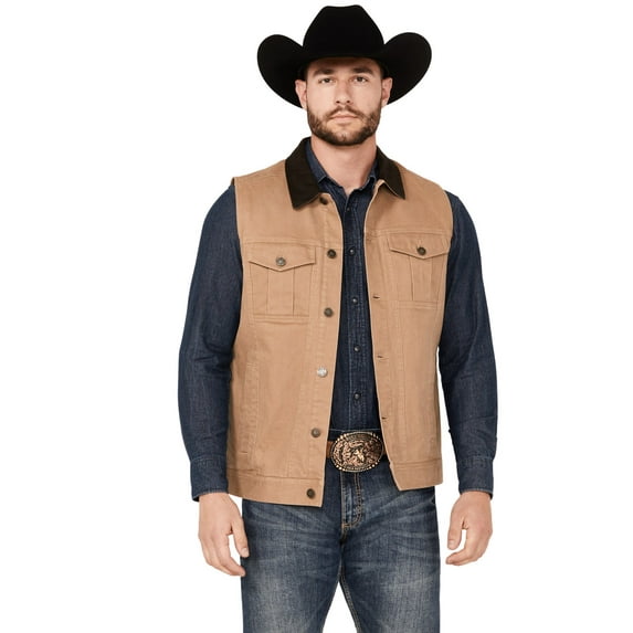 Cody James Men's Ozark Button-Down Vest - CJFA23V1-TAN X-