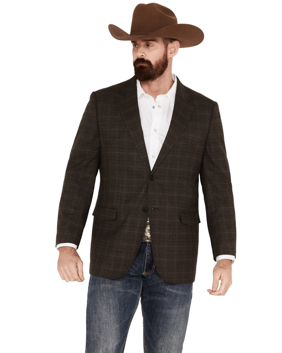 Cody James Men s Plaid Print Sportcoat Brown 48 REG Jordan Ubuy