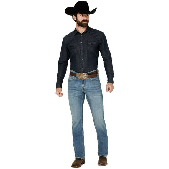 Cody James Men's Roughstock Wash Jackson Slim Straight Rigid Denim Jeans - CJHO21J22-MDW 30W x 34L US