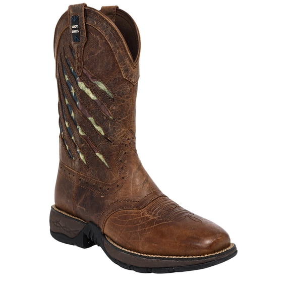 Cody James Men's Scratch American Flag Lite Performance Western Boot Square Toe - MLBF-3 FLAG 8.5 EE US