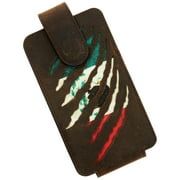 Cody James Men's Scratch Mexican Flag Cell Phone Holder Clip-On Case Brown One Size