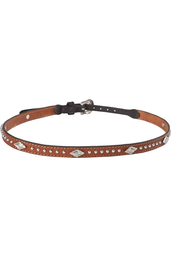 Men's Silver Studs With Diamond Conchos Hat Band - 1102C One Size