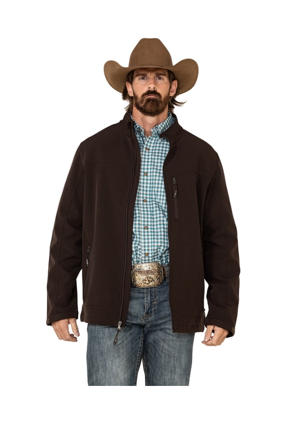 Men's Steamboat Softshell Bonded Zip Front Jacket - CCFA20J1-BRN XX-