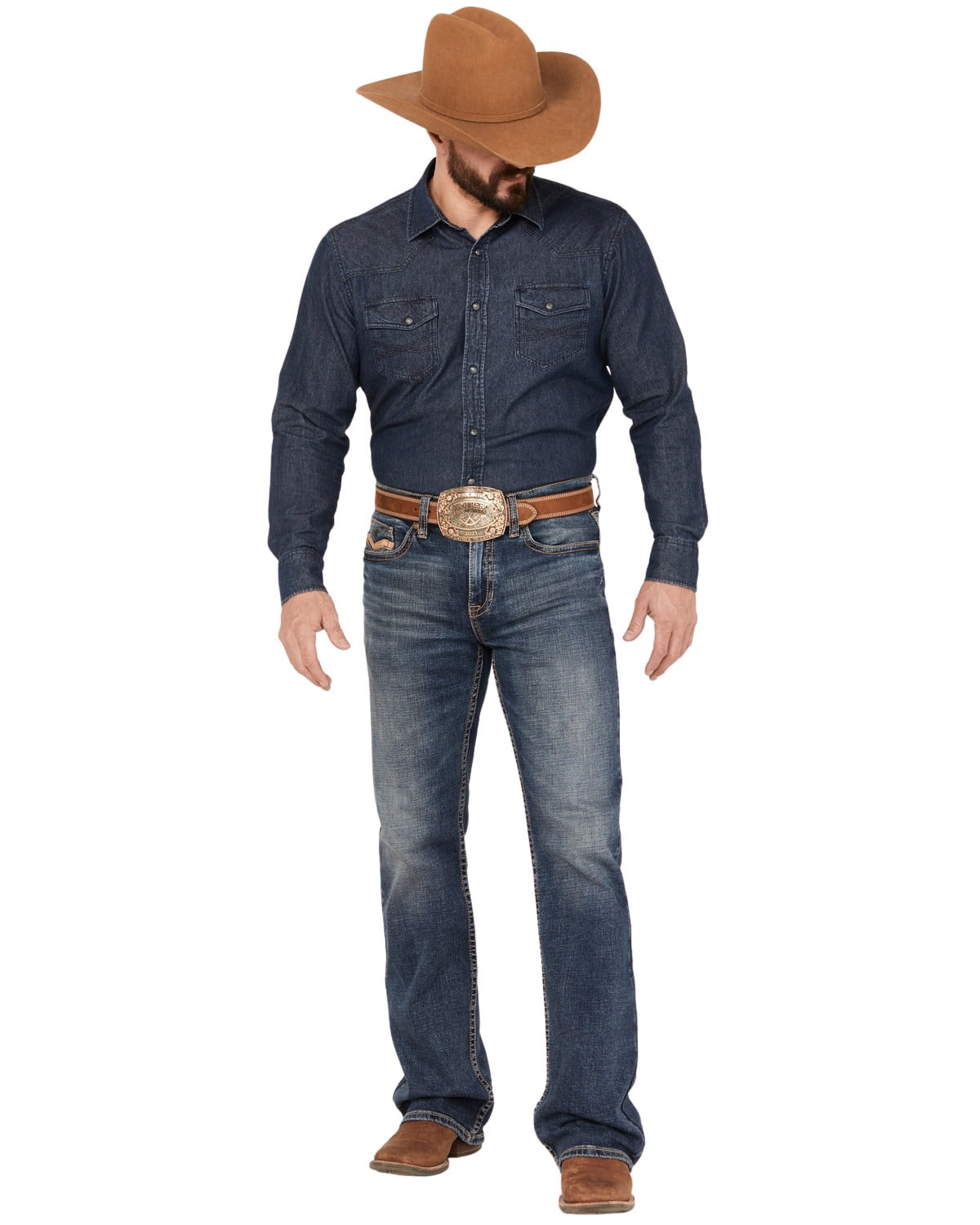 Cody James Men's Light Wash Sawbuck Slim Straight Stretch