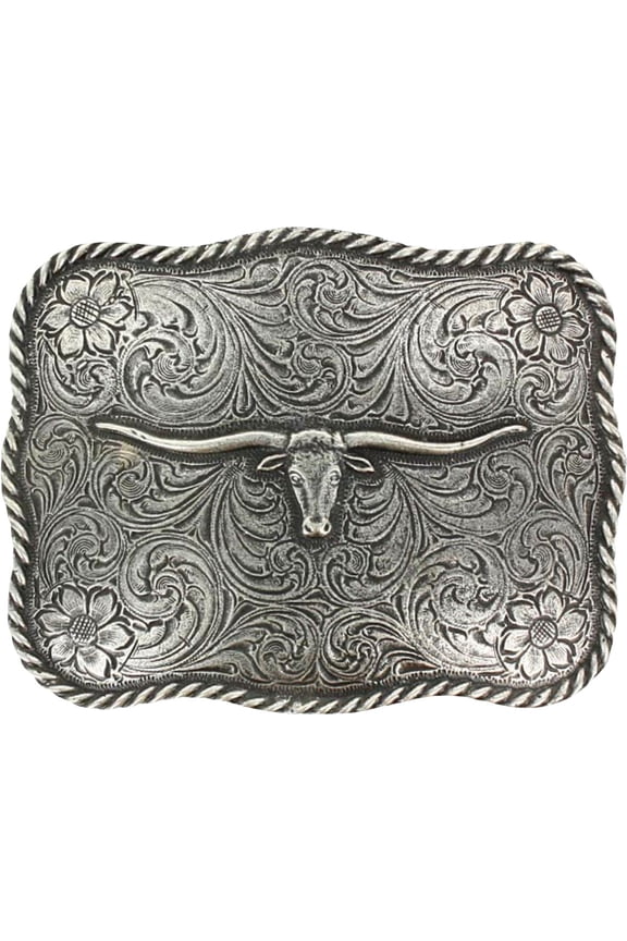 Cody James Unisex Texas Longhorn Belt Buckle Silver One Size