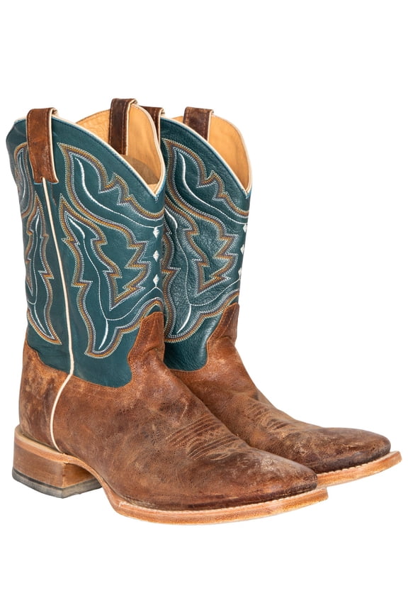 Men's Men'S Western Boot Broad Square Toe Navy 9 1/2 D(M) US