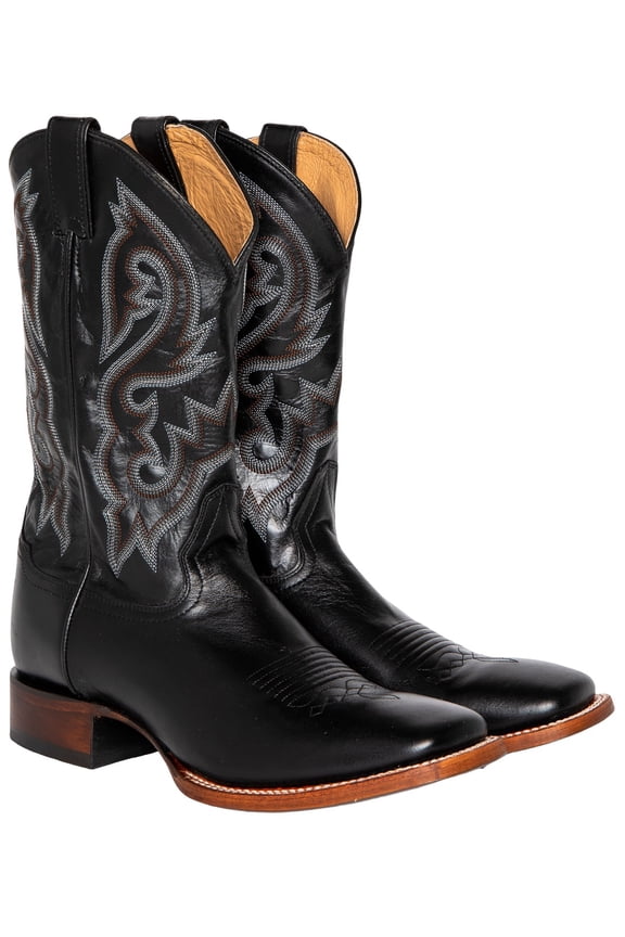 Men's Men'S Westley Stockman Boot Broad Square Toe Black 8 D(M) US