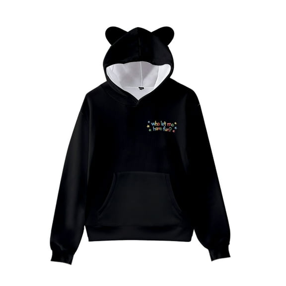 Cody Ko Who Let Me Have Fun Cat Ear Hoodie Women Long Sleeve Pullover Hooded Sweatshirt