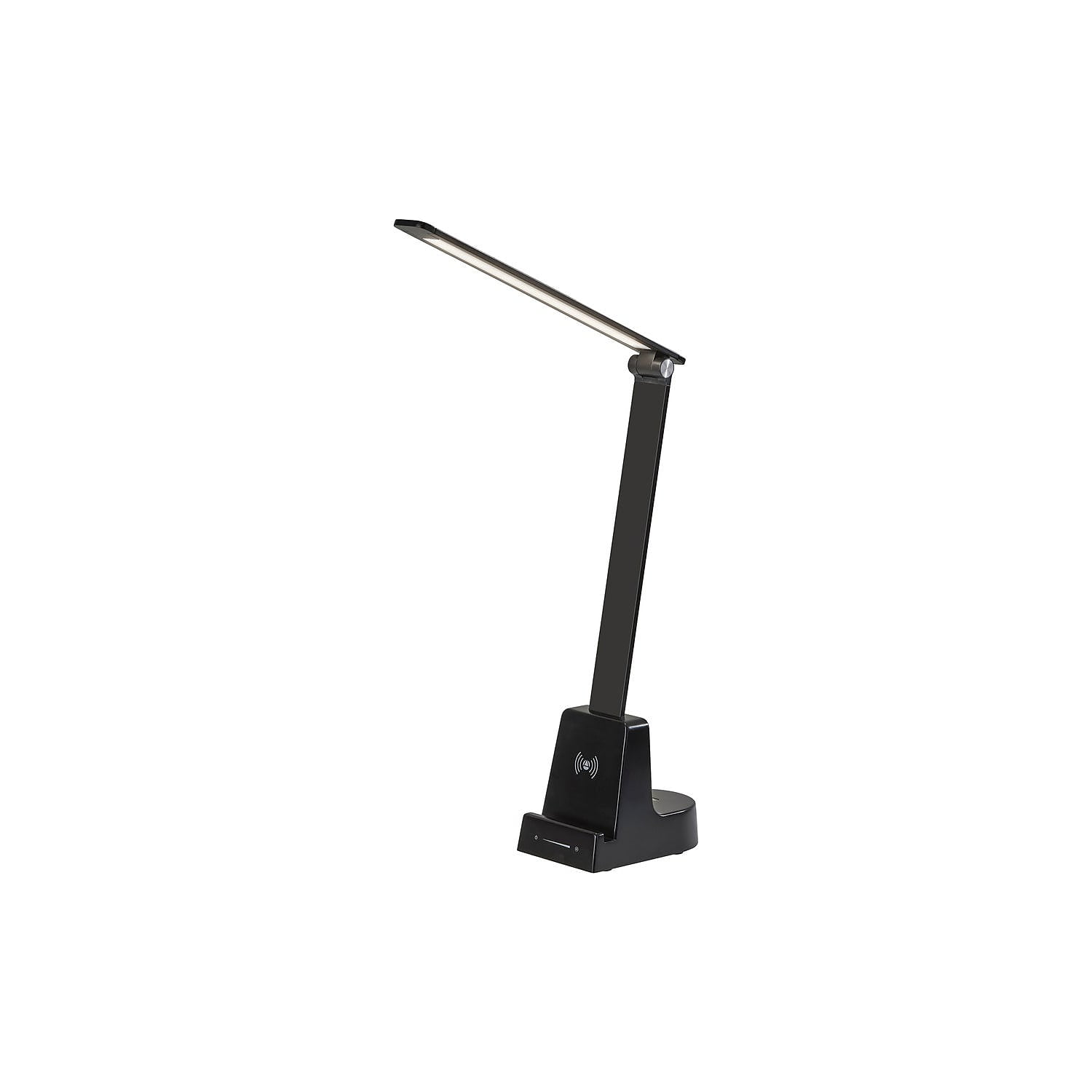 Matte Black Adjustable LED Desk Lamp with Wireless Charging
