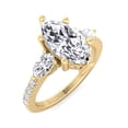 thumbnail image 1 of Cody - Moissanite Marquise Cut Lab Diamond Engagement Ring With Oval & PavÃ© Sidestones, 1 of 4