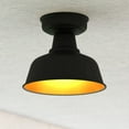 thumbnail image 1 of Cody Oil Rubbed Bronze and Light Gold Farmhouse Outdoor Flush Mount Ceiling Light, 1 of 11