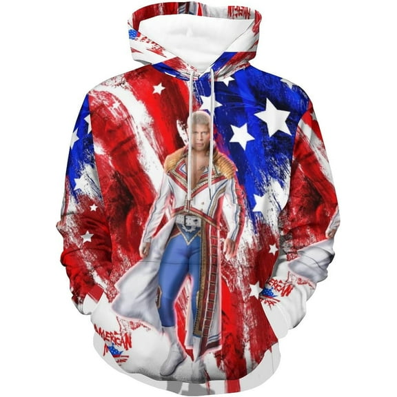 Cody Rhodes Hoodie Fashion Casual Long Sleeve Men's and Women's Sweatshirt Street Hoody 3D Double-Sided Printed Drawstring Sweatshirt