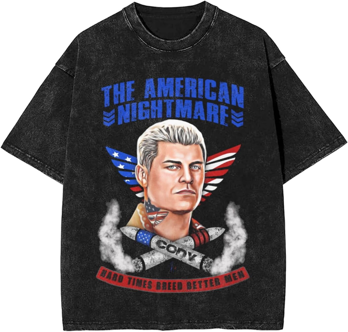 Cody Rhodes Man's Shirts Vintage Round Neck Short-Sleeve Washed Tees ...