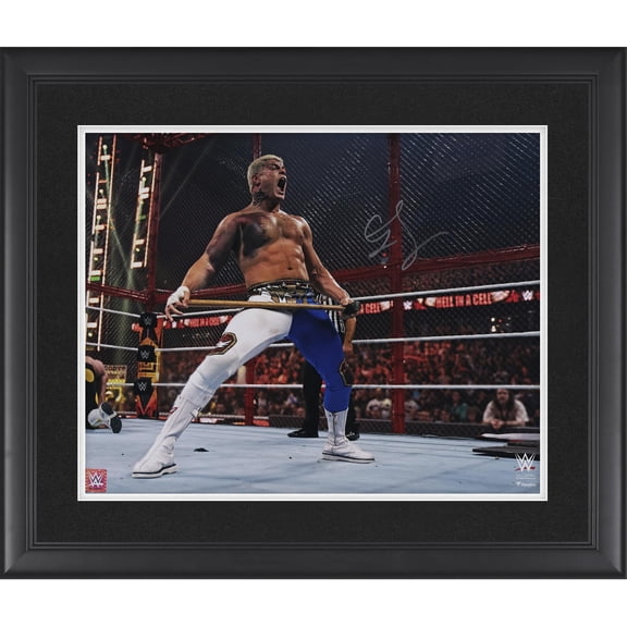 Cody Rhodes WWE Framed Autographed 16" x 20" Hell in a Cell with Sledgehammer Photograph - Fanatics Authentic Certified