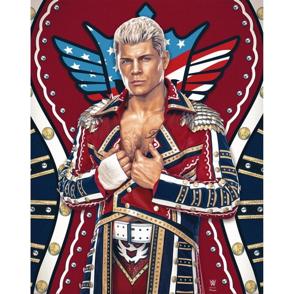Cody Rhodes WWE Unsigned 16" x 20" Photo Print - Art by Brian Konnick