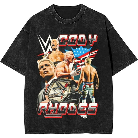 Cody Rhodes Women's T-Shirt Vintage Crew Neck Short Sleeve Washed Tee for Womens