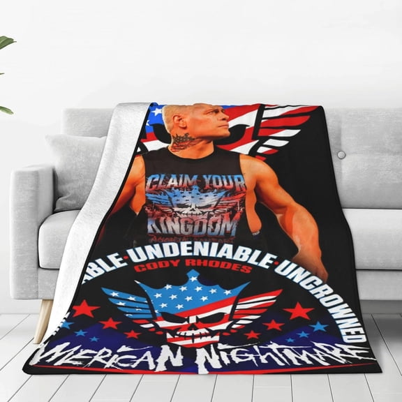 Cody Wrestler Rhodes Throw Blanket Beautiful Air Conditioner Blanket Queen Size Blankets for All Seasons Soft Blankets for Living Room for Beach 60"x50"