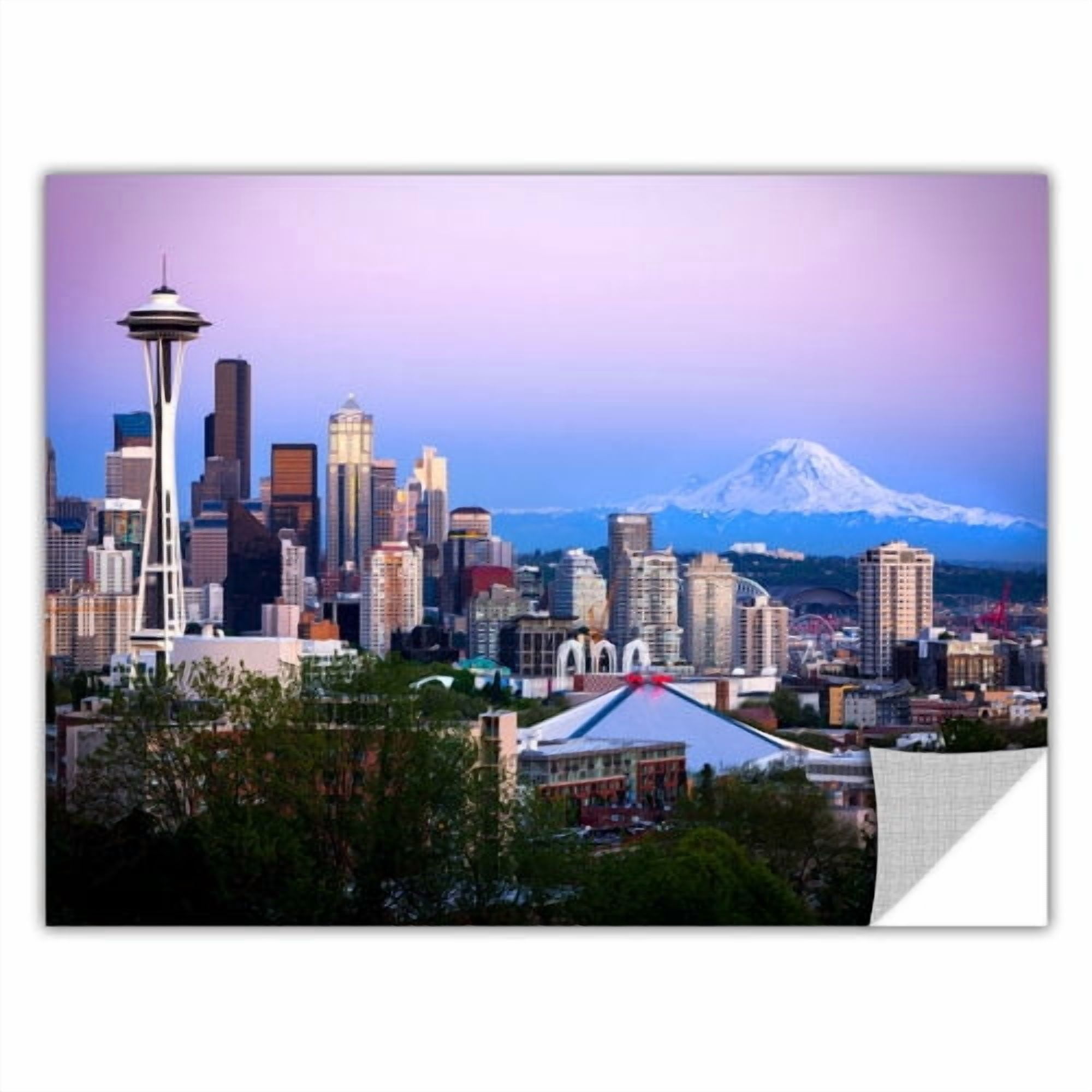Cody York "Seattle And Mt. Rainier 2" Removable Wall Art