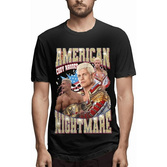 Cody and Rhodes Youth Mens Short Sleeve T Shirts Vintage T Shirts Cotton Round Neck T-Shirt Tops Clothing for Men T-Shirts
