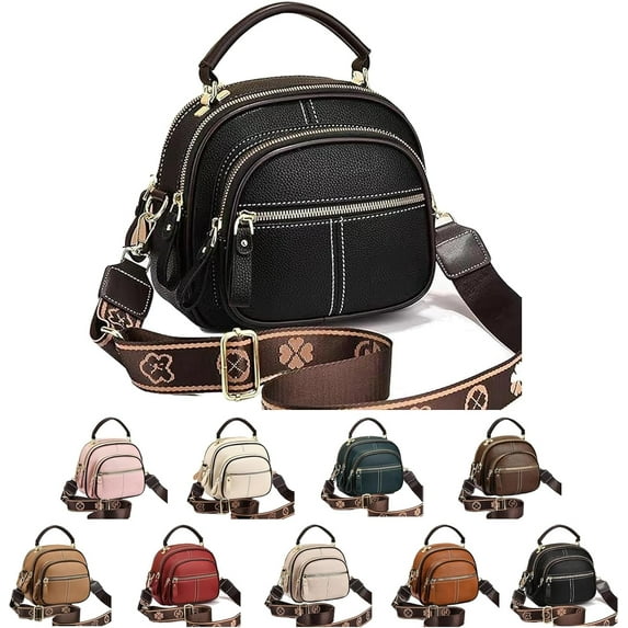 Coefficienta Classic Multifunctional Compartments Adjustable Wide Shoulder Strap Leather Bag, Gpmsign Leather Bags