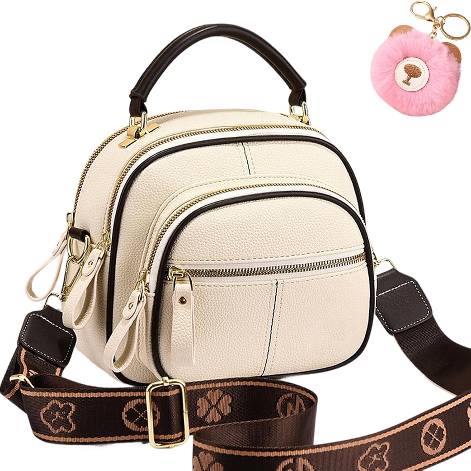 TANTOMI Women's Crossbody Bag - Multiple Compartments, Adjustable Wide Strap, Brown Elegant Purse - View #11