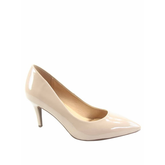 Coen-s Women's Fashion Comfort Pointed Toe Low Heel Pump Dress Shoes ( Beige, 7 )